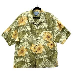 Bermuda Bay Size XXL Hawaiian Shirt 100% Silk Floral Tropical Short Sleeve